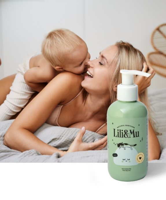 Lili&Mu baby shampoo and bath gel for infants, suitable for babies from day one of life