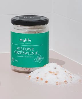 Sale da bagno al magnesio con sali di Epsom e olio essenziale Ristoro alla menta Mglife