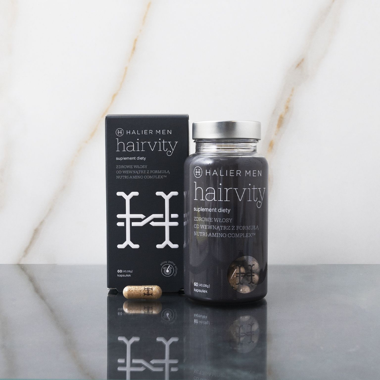 HaliertabletėsnuoplaukųslinkimovyramsHairvityMen(60kapsulių)