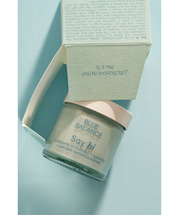 Lightweight Moisturising Facial Cream with Semi-Mattifying Finish Blue Balance, for All Skin Types Say Hi