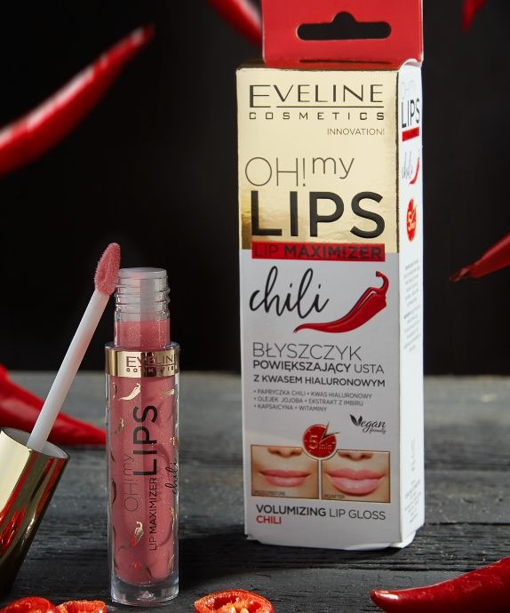 Lip Plumping Lip Gloss with Hyaluronic Acid and Chili Oh! My Lips Lip Maximizer Eveline