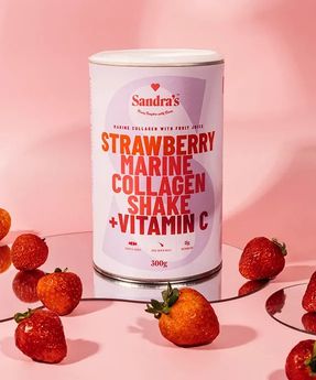 Strawberry-Flavored Collagen Powder with Vitamin C Reducing Wrinkles Sandra's