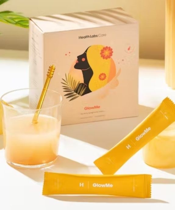 GlowMe geriamasis kolagenas su ananasų-mango skoniu Health Labs Care 30 paketėlių