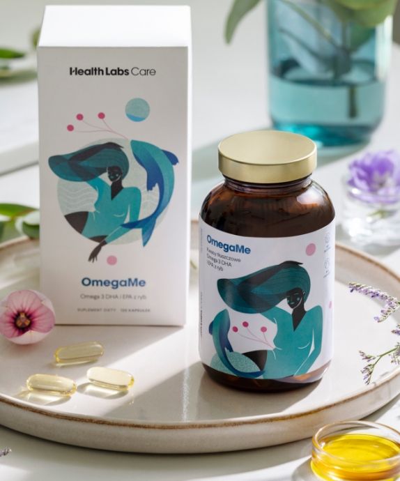 Sumplemento dietético con ácidos grasos Omega 3 EPA y DHA de pescado OmegaMe Health Labs Care 60 cápsulas