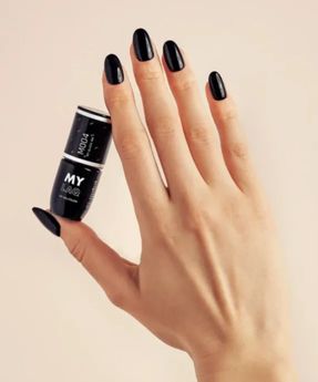 Deep Black Hybrid Nail Polish My Black Ink MyLaQ 