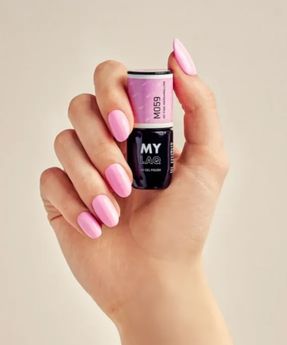 Hybrid Nail Polish in Delicate Candy Pink Shade My Pink Marshmallow MyLaQ 