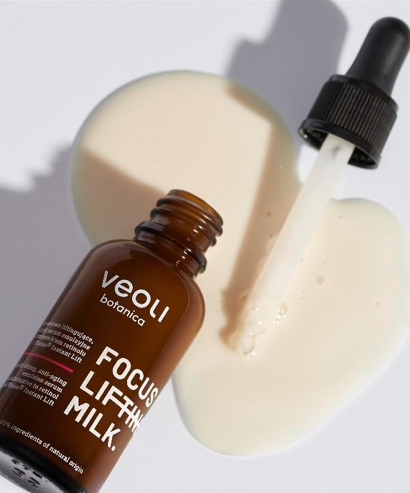 Sérum émulsion anti-âge liftant à la bacchiole Focus lifting milk Veoli Botanica