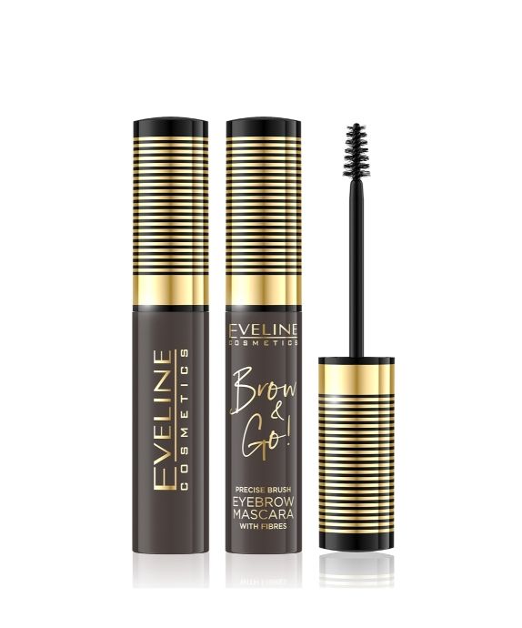 Augenbrauen-Mascara mit Mikrofasern Nr. 02 dark Brow and Go! Eveline