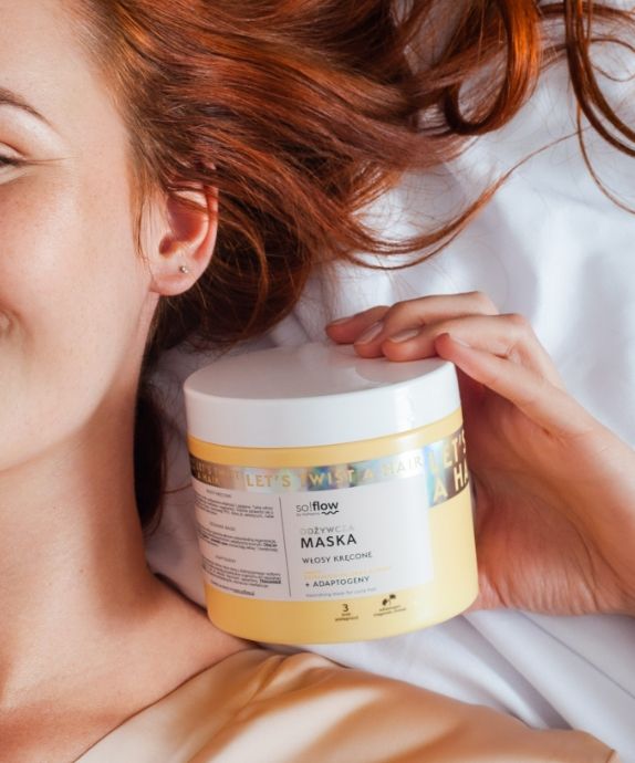 Pflegende Maske für lockiges Haar mit reifem Melonenduft mit Aloe so!flow