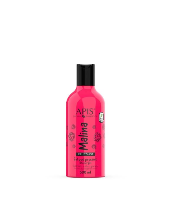 Natural Shower Gel with Raspberry Scent and Hyaluronic Acid Fruit Shot Apis 