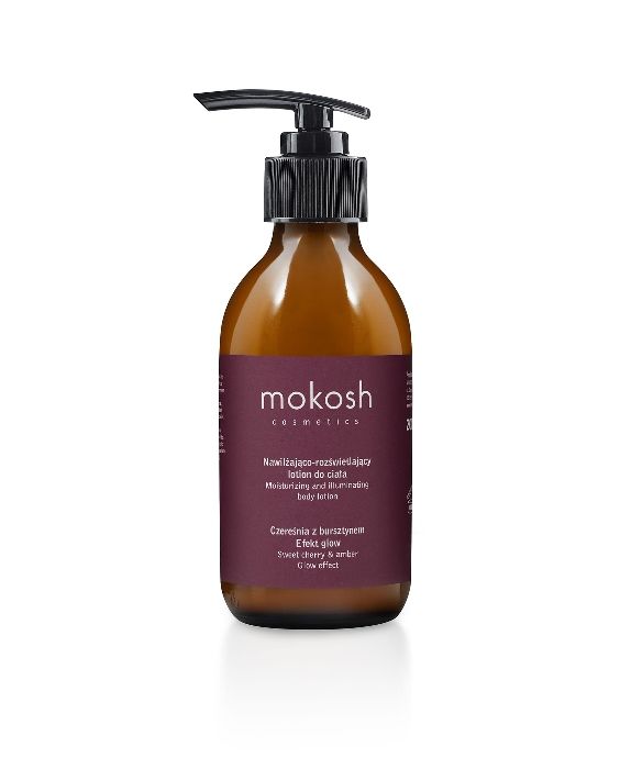 Mokosh Cherry & Amber moisturising and illuminating body lotion with glow effect