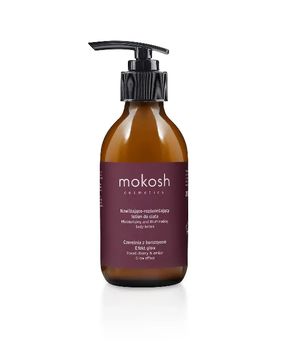 Loción corporal hidratante e iluminadora Cereza y Ámbar con efecto glow Mokosh