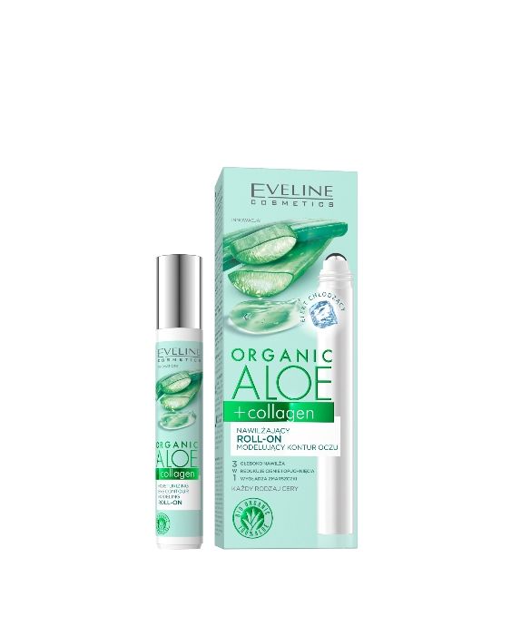 Crema idratante roll-on modellante del contorno occhi con aloe vera e collagene Eveline