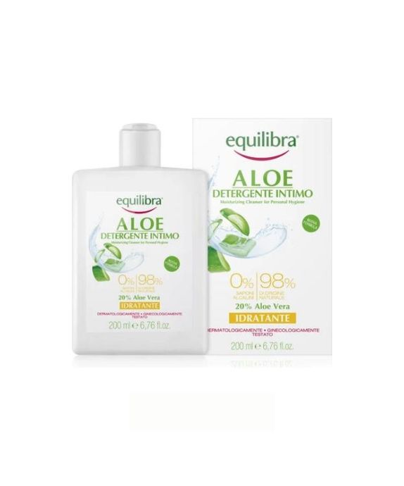 Equilibra SLS moisturising intimate hygiene gel based on aloe vera without parabens and