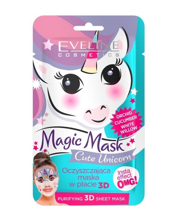 Maschera purificante 3D, Unicorno Eveline