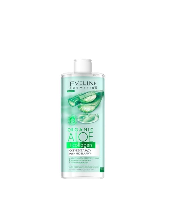 Agua micelar limpiadora 3 en 1 Aloe Vera Orgánico + Colágeno Eveline