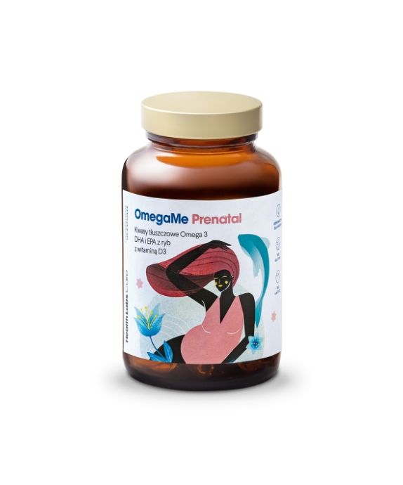 OmegaMe prenatalinės Omega 3 riebalų rūgštys DHR ir EPR iš žuvies su vitaminu D3 Health Labs Care 60 kapsulių