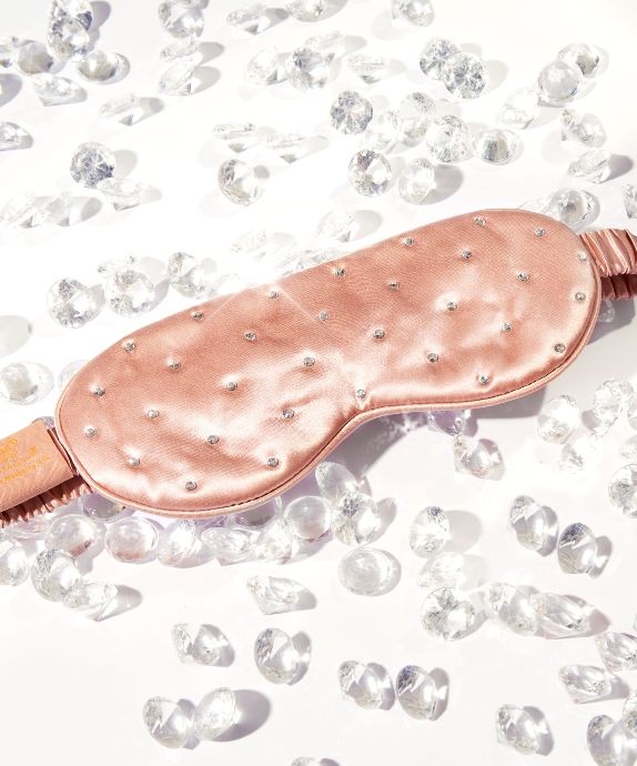 Schlafaugenband aus Seide, verziert mit Kristallen – rose gold Crystallove