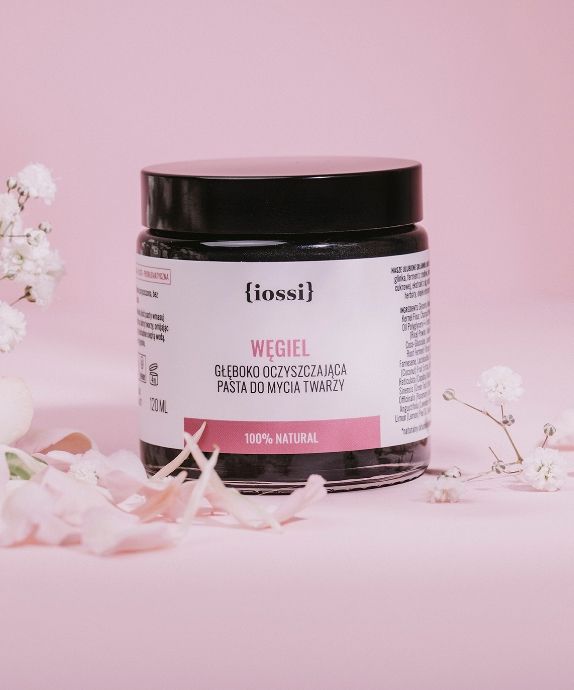 Charcoal Activated Face Cleansing Paste for Combination, Oily, and Acne-Prone Skin Iossi