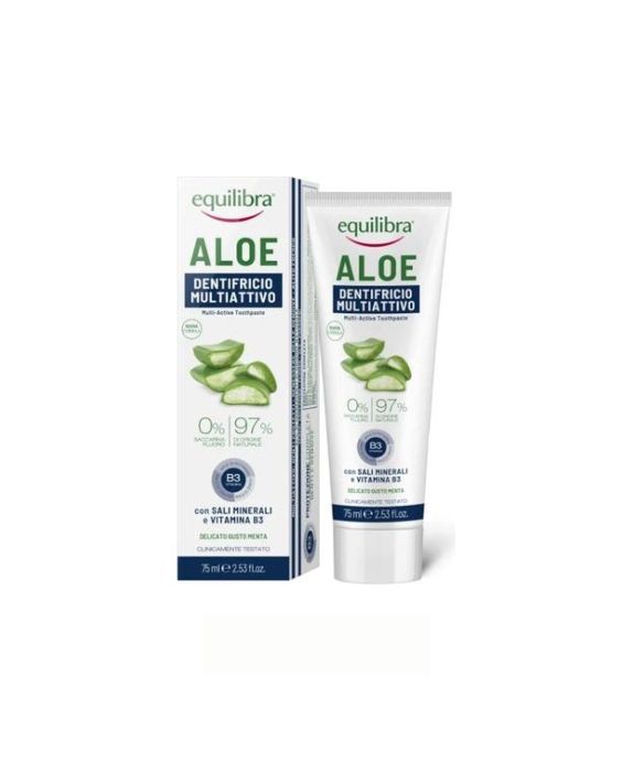 Pastă de dinți cu acțiune triplă pe bază de aloe vera Equilibra