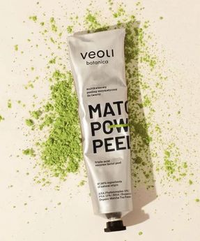 Peeling enzimatic cu acizi AHA 10%, PHA 10%, BHA Matcha power peel Veoli Botanica