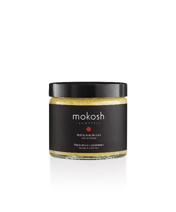 Exfoliante corporal naranja con canela reafirmante y tensor Mokosh