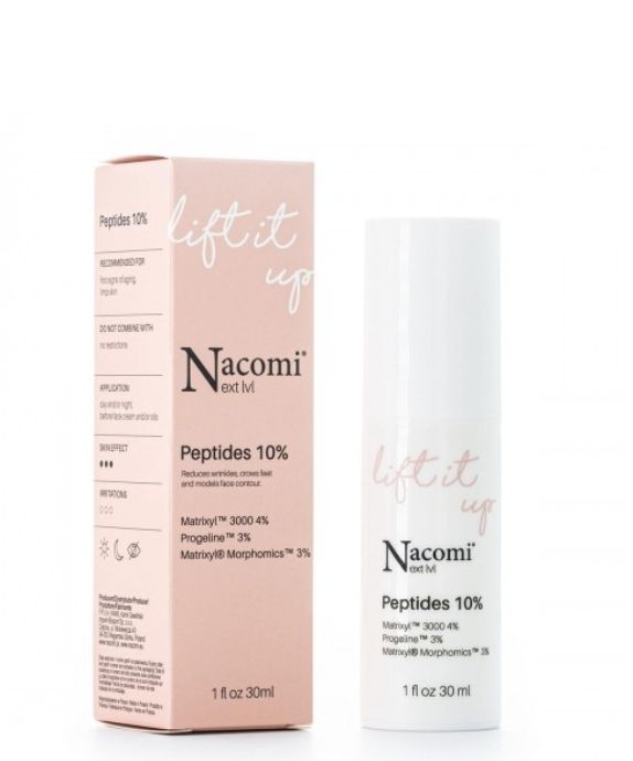 Nacomi Next Level anti-wrinkle facial serum with 10% of peptides for lifting the jawline