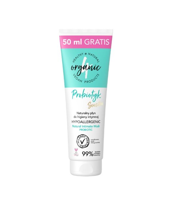 4organic Priobiotic natural intimate wash with aloe vera in a tube