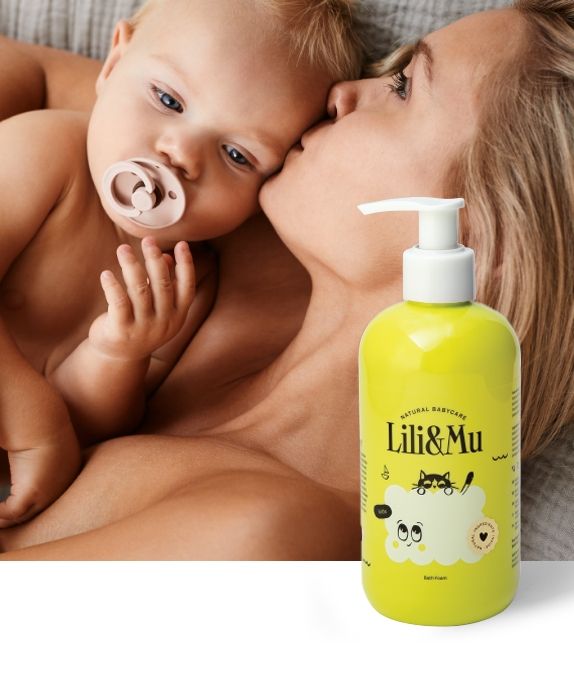 Lili&Mu natural moisturising baby bath foam with aloe extract