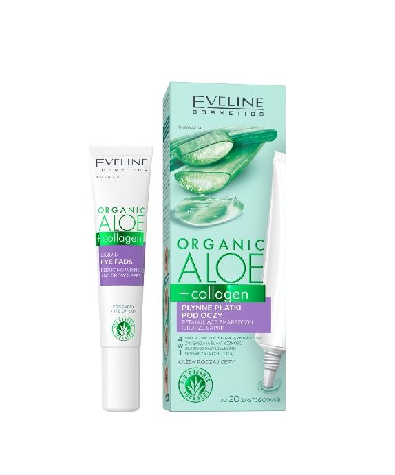 4-in-1 Liquid Eye Patches with Aloe and Collagen, Reducing Wrinkles and Crow's Feet Eveline