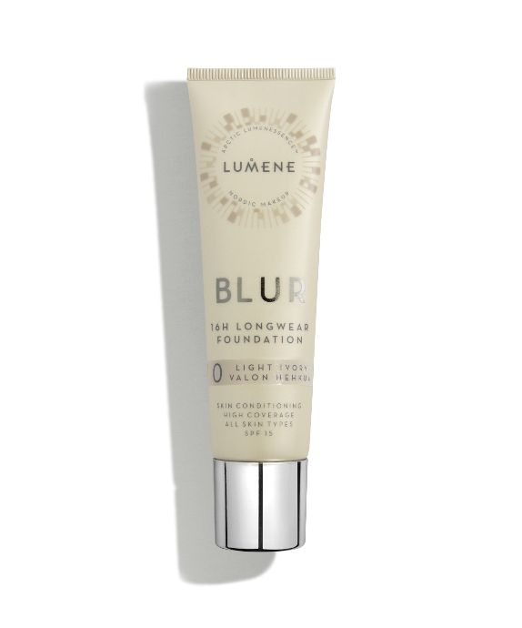 Išlyginamasis gerai dengiantis makiažo pagrindas iki 16h Blur 0 Light Ivory su SPF 15 Lumene