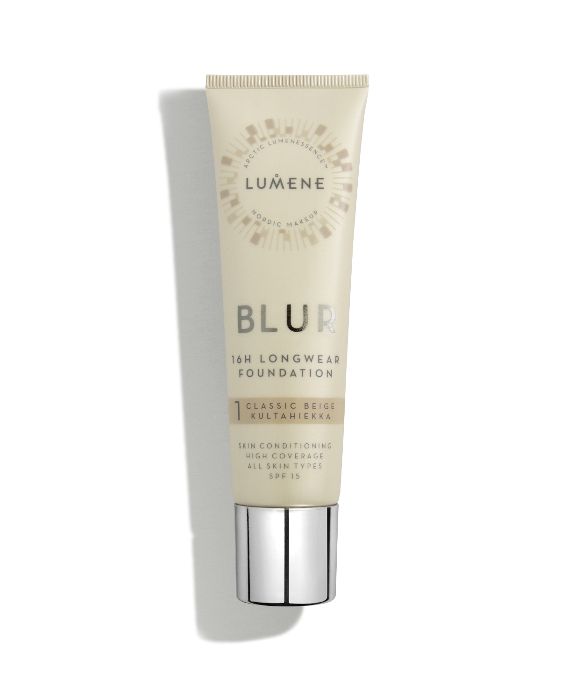 Išlyginamasis gerai dengiantis makiažo pagrindas iki 16h Blur 1 Classic Beige su SPF 15 Lumene