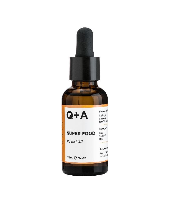 Revitaliserande ansiktsolja med vitamin A, C, E och F Super Food Facial Oil Q+A