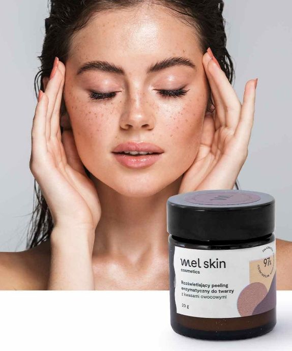 Produit exfoliant enzymatique éclaircissant pour le visage aux acides de fruits Mel Skin