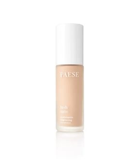 Base de maquillaje facial iluminadora con vitaminas lush satin color beige cálido Paese