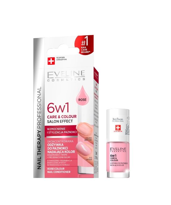 6-in-1 Colour-Enhancing Nail Conditioner, Rose Eveline