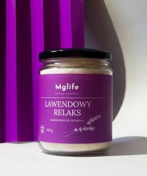 Sale da bagno al magnesio con sali di Epsom e olio essenziale Lavanda Relax Mglife