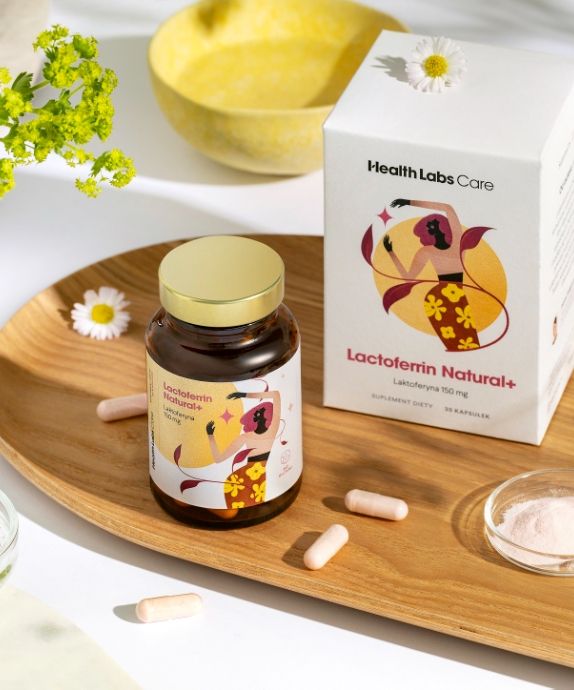 Maisto papildas su laktoferinu 150 mg iš karvės pieno Lactoferrin Natural+ Health Labs Care 30 kapsulių