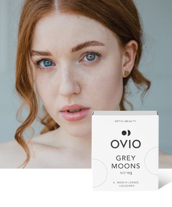 Graphite grey zero power monthly coloured contact lenses Grey Moons No. 3 Ovio