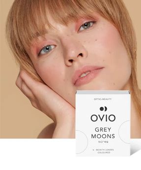 Lenti a contatto colorato grigio platino senza gradazione mensili grey moons no.2 Ovio