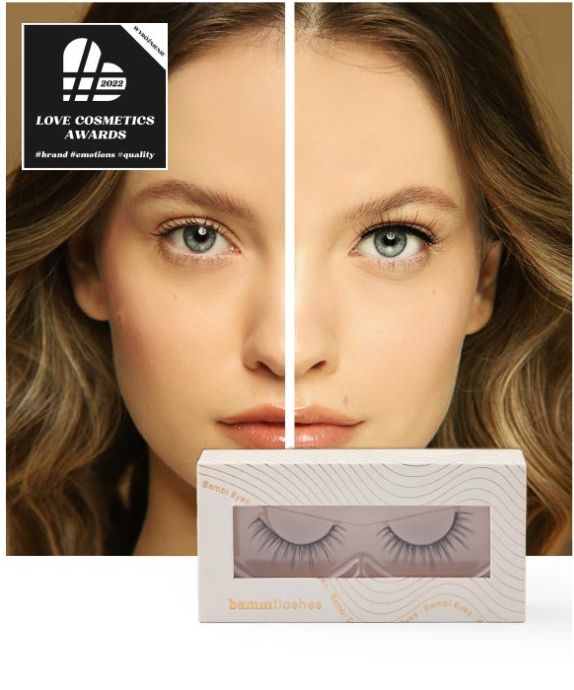 Bamm!Lashes Bambi Eyes 2D false strip eyelashes for repeated use soft and light 