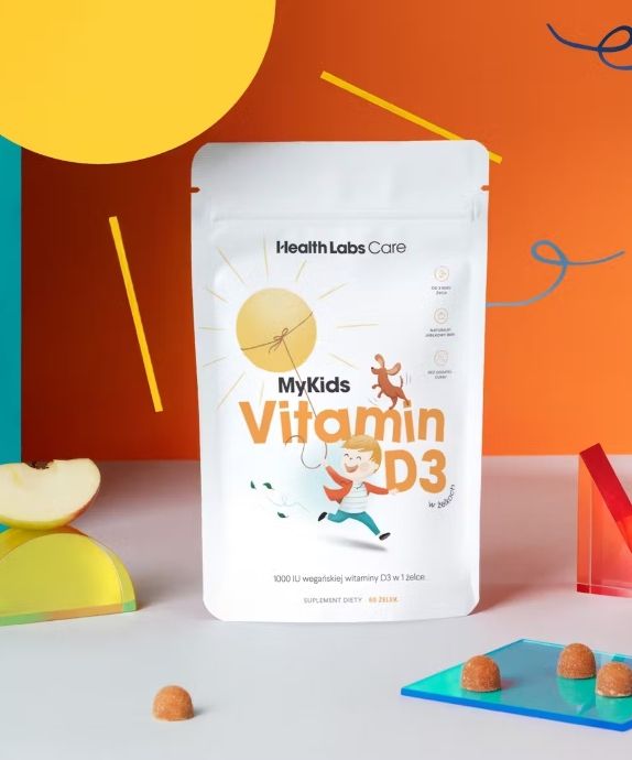 Veganiškas vaikiškas vitaminas D MyKids Vitamin D3 in Health Labs Care želė 60 vnt.