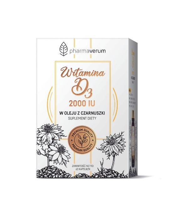 Vitamin D3 2000IU in Schwarzkümmelöl-Kapseln Pharmaverum 60 Kapseln