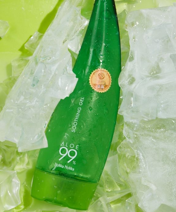 Aloe gel för ansikte, kropp, hår innehållande 99% Holika Holika aloe leaf juice