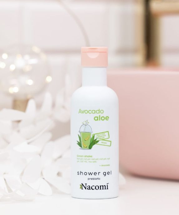 Gel de duș cu extract de avocado și suc de aloe Nacomi