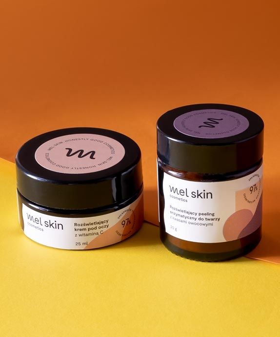 Set peeling viso e crema contorno occhi illuminante Mel Skin