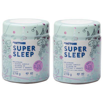 Żelki z melatoniną na sen z witaminami dla dzieci i dorosłych wiśniowe Super Sleep Oh!Tomi 120 szt.